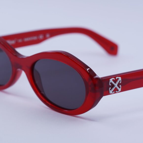 ?️New Off-White OERI13G EDISON 2507 Sunglasses - Red Frame, Grey Lenses main image 7
